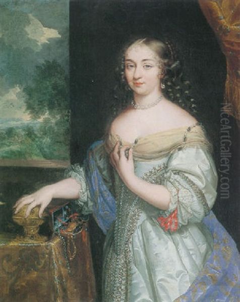 Portrait Of A Lady (mlle De La Valliere?) Oil Painting by Pierre Mignard