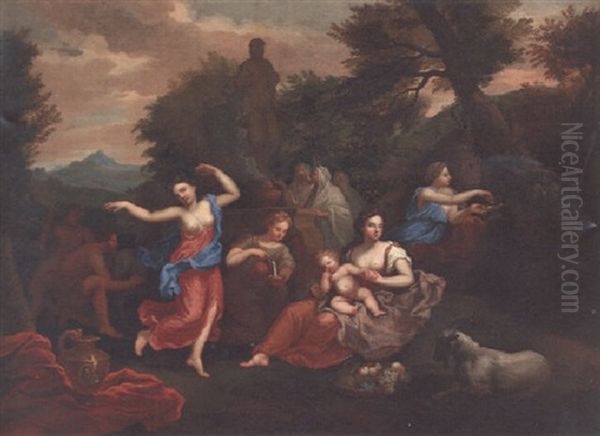 The Nurture Of Zeus Oil Painting by Pierre Mignard