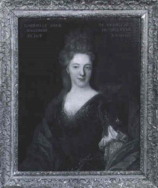 Portrait En Buste De Baron De Breteuil Oil Painting by Pierre Mignard