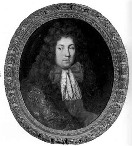 Portrait D'homme Au Noeud Rouge Oil Painting by Pierre Mignard