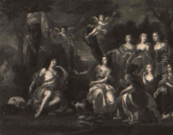 Diana And Endymion Oil Painting by Pierre Mignard