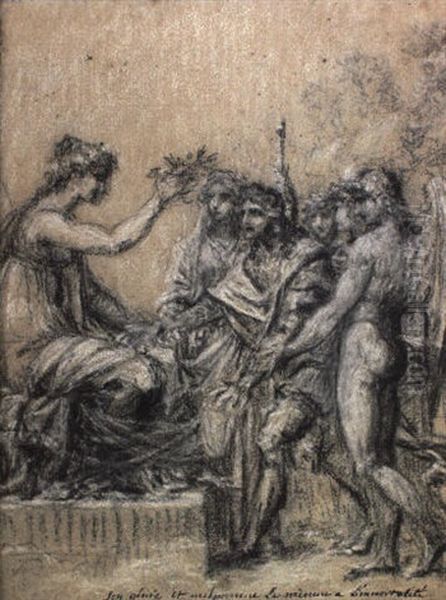 Portrait De Le Pelletier Oil Painting by Pierre Mignard