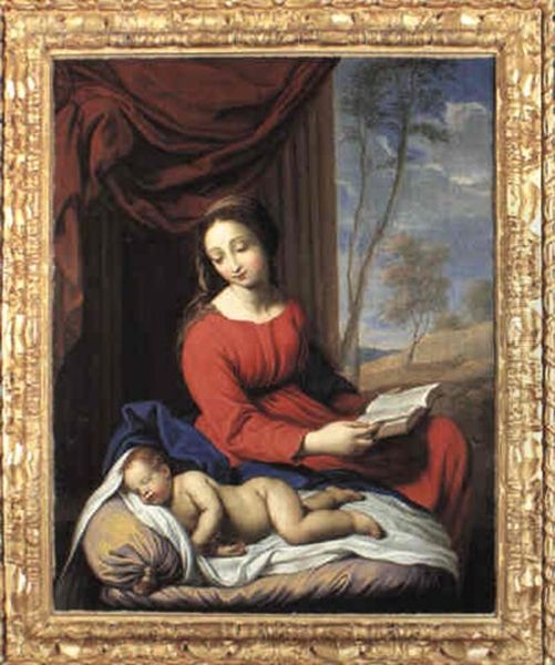 Madonna Col Bambino Addormentato Oil Painting by Pierre Mignard
