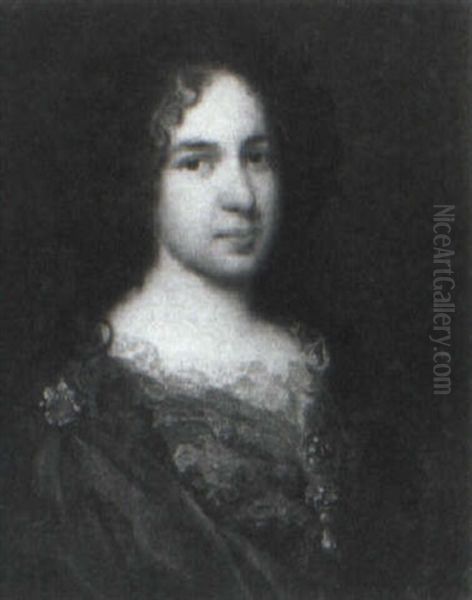 Portrait Of A Lady, Half-length (princesse De Graignis?) Oil Painting by Pierre Mignard