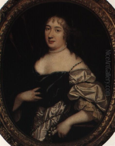 Portrait De La Marquise De Sevigne Oil Painting by Pierre Mignard