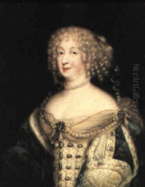 Portrait Of Marie-therese Of Austria Oil Painting by Pierre Mignard