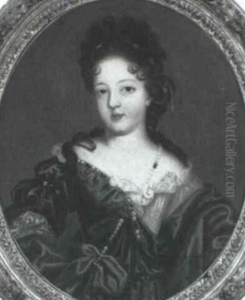 Portrait De Jeune Fille Oil Painting by Pierre Mignard