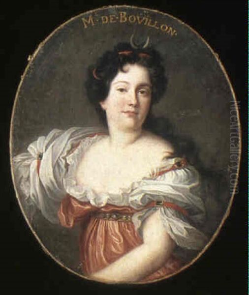 Portrait Of The Marquise De Bouillon As Diana Oil Painting by Pierre Mignard