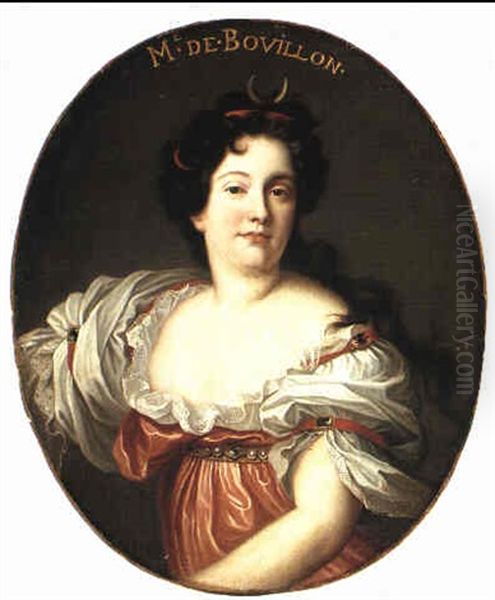 Portrait Of The Marquise De Bovillon As Diana Oil Painting by Pierre Mignard
