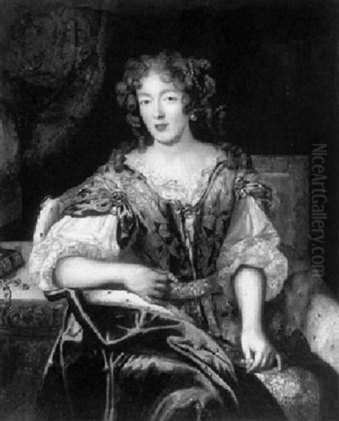 Portrait Of Lady, Said To Be Madame De Grignan (1648-1705) Oil Painting by Pierre Mignard