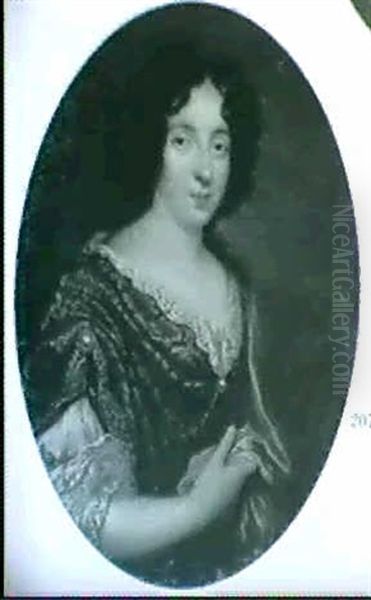 Portrait De Femme A La Perle Oil Painting by Pierre Mignard