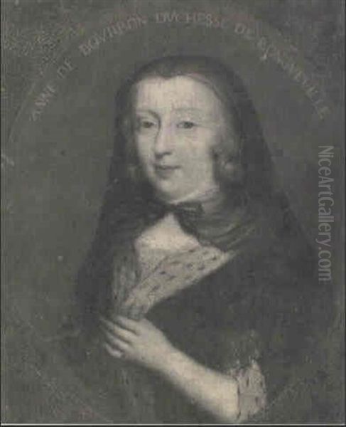Portrait D'anne De Bourbon, Duchesse De Longueville Oil Painting by Pierre Mignard