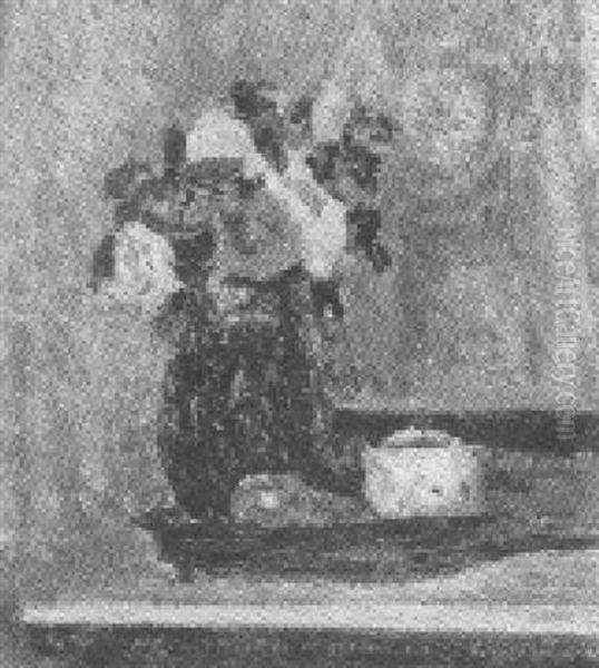 Floral Oil Painting by Lucien Rene Mignon