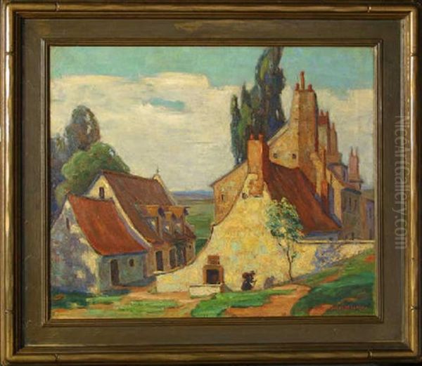 French Normandy Village Oil Painting by Oliver Milburn