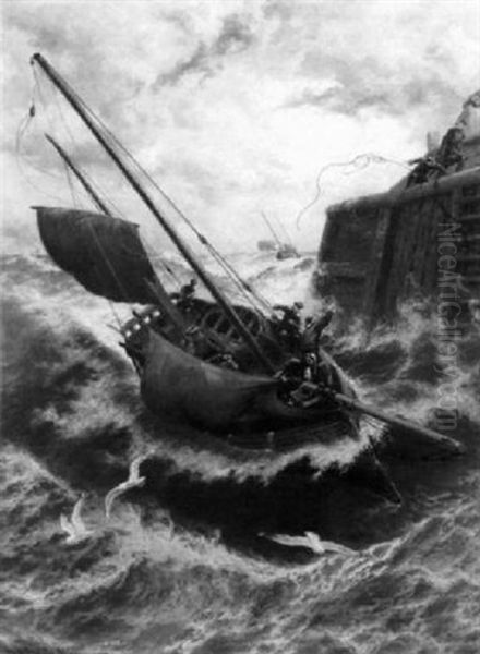 After A Stormy Night (yarmouth Haven) Oil Painting by Thomas Rose Miles