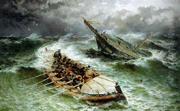 On The Goodwin Sands Oil Painting by Thomas Rose Miles