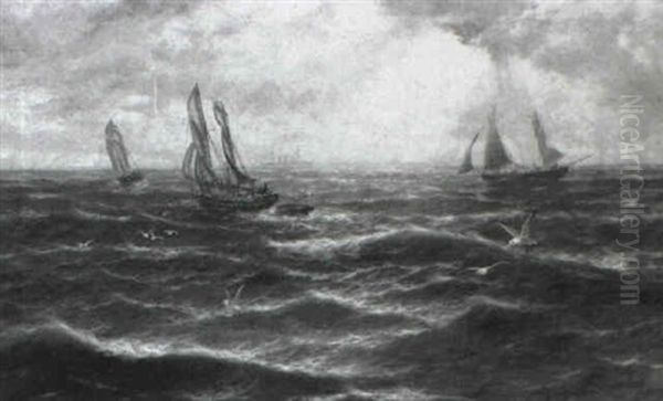 Sun Gleams On The Sea Oil Painting by Thomas Rose Miles