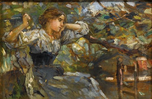 Daydreaming Oil Painting by Alessandro Milesi