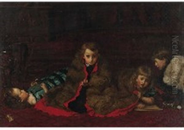 Children Of The Artist Oil Painting by Sir John Everett Millais
