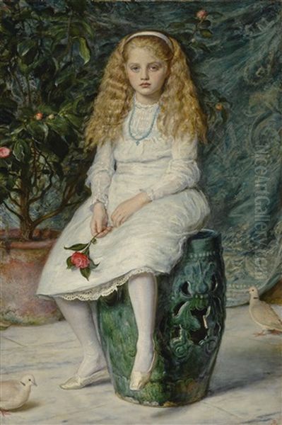 Nina, Daughter Of Frederick Lehmann, Esq Oil Painting by Sir John Everett Millais