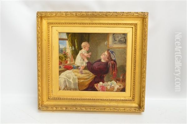 Mother And Child In A Domestic Setting Oil Painting by Sir John Everett Millais
