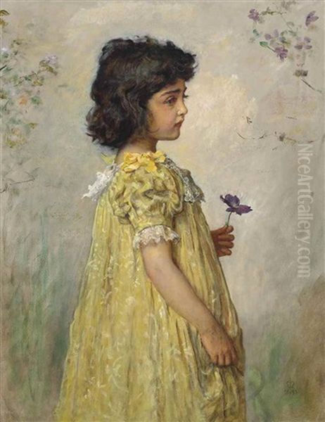 Pensive Oil Painting by Sir John Everett Millais