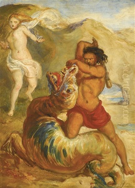 Perseus Saving Andromeda Oil Painting by Sir John Everett Millais