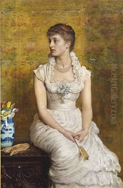 Portrait Of Lady Campbell, Nee Nina Lehmann Oil Painting by Sir John Everett Millais