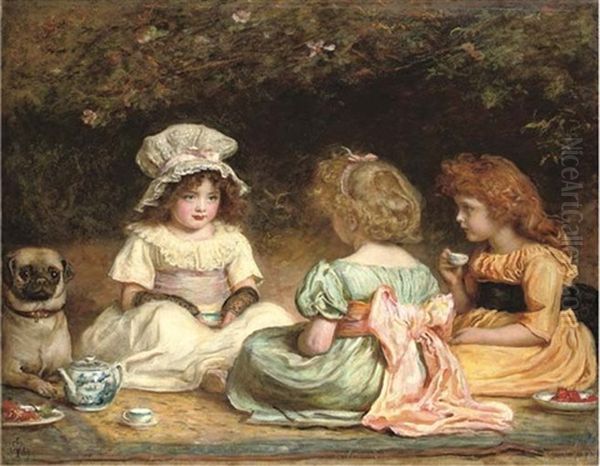 Afternoon Tea (or The Gossips) Oil Painting by Sir John Everett Millais