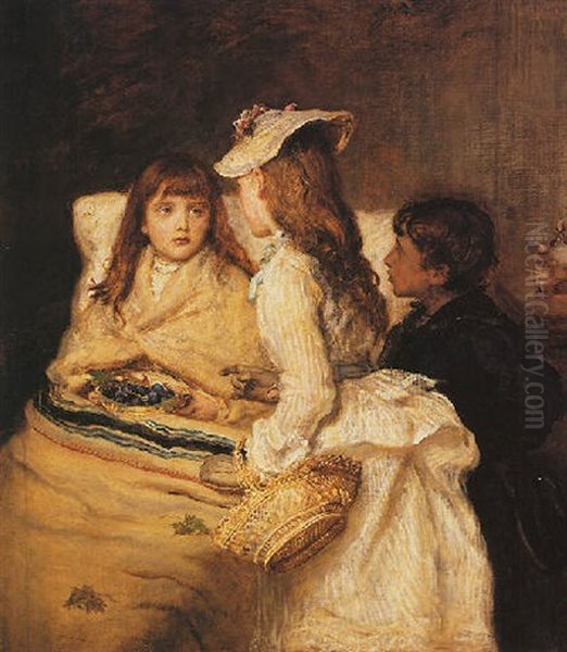Getting Better Oil Painting by Sir John Everett Millais