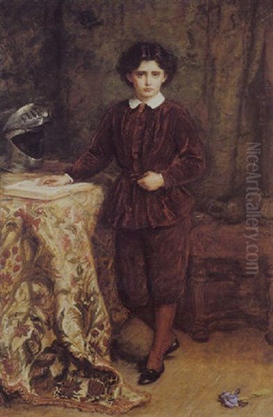The Brown Boy - Master Liddell, Son Of Charles Liddell Esq. Oil Painting by Sir John Everett Millais