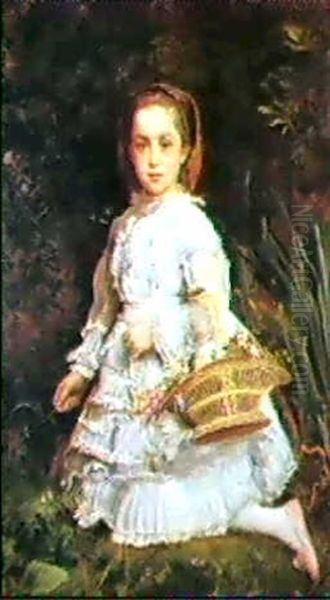 Portrait Of Gracia Lees, Daughter Of T.evans Lees, Esq. Oil Painting by Sir John Everett Millais