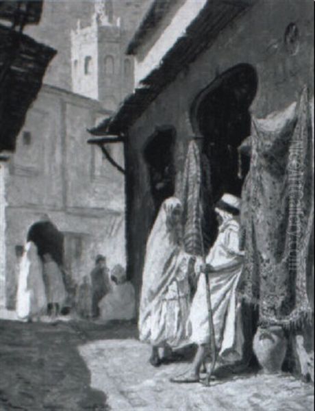 Shopping In The Orient Oil Painting by Addison Thomas Millar