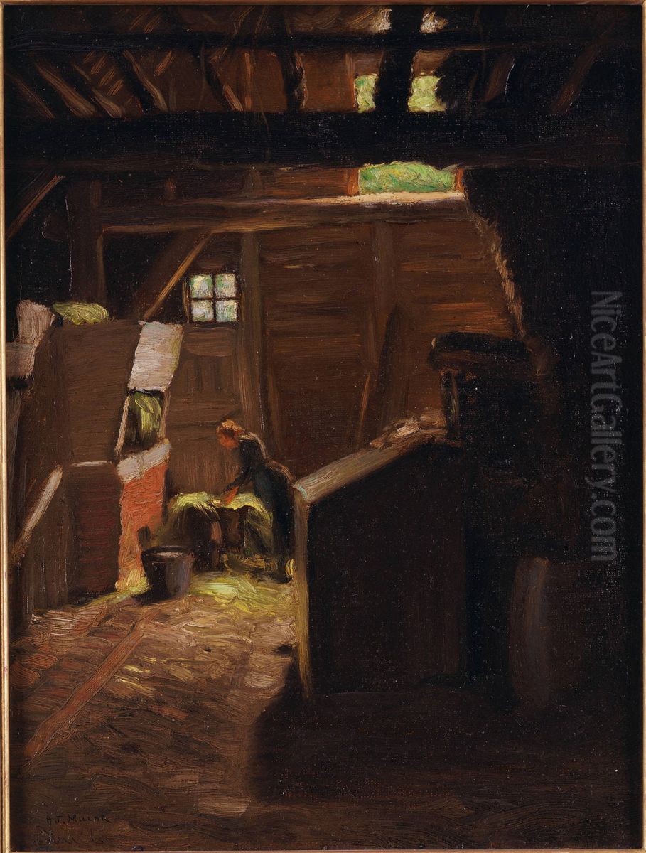 In The Barn Oil Painting by Addison Thomas Millar