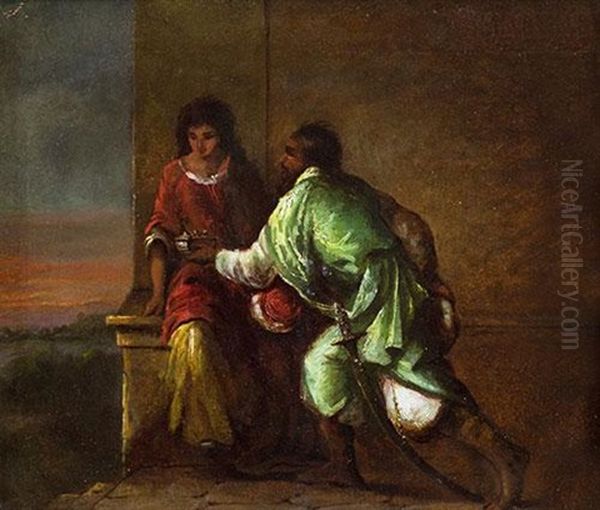 The Present By Alfred Jacob Miller Oil Painting by Alfred Jacob Miller