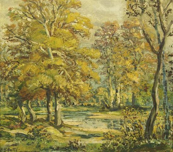 Forest Scene Oil Painting by Harold Harrington Betts