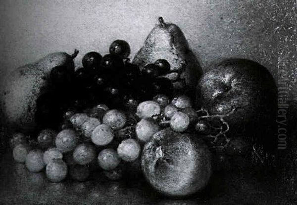 Still Life With Fruit On A Ledge Oil Painting by Franklin Harrison Miller