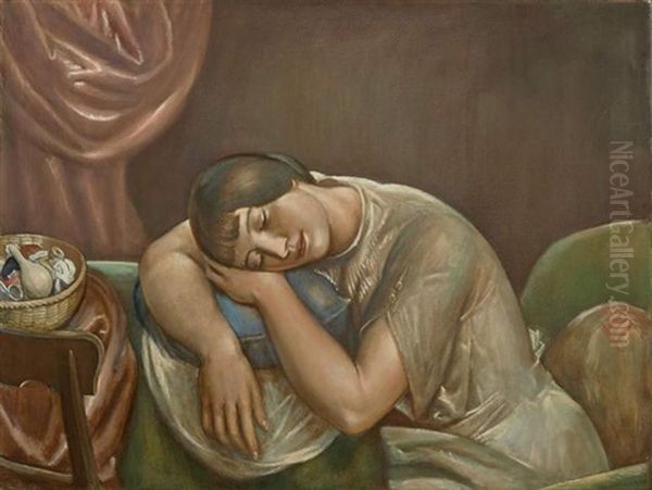 Woman Sleeping Oil Painting by Kenneth Hayes Miller