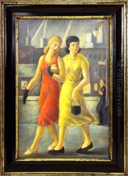 Fourteenth Street Oil Painting by Kenneth Hayes Miller