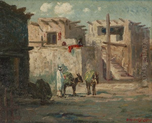 Southwest Adobe Nocturne Oil Painting by Ralph Davidson Miller