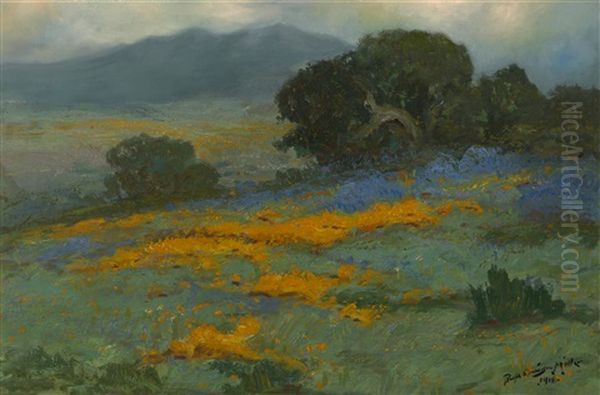 Poppies And Lupine Oil Painting by Ralph Davidson Miller