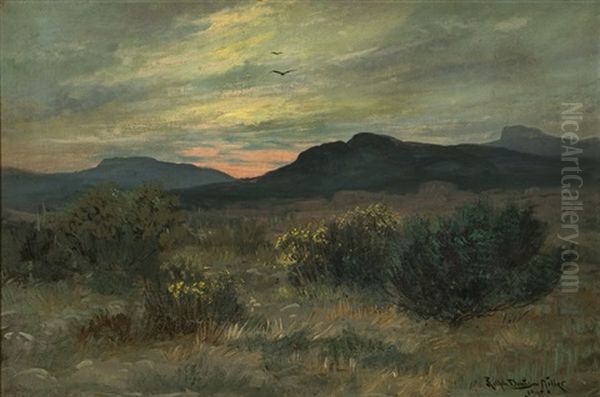 Sunrise On The Mojave Desert Oil Painting by Ralph Davidson Miller