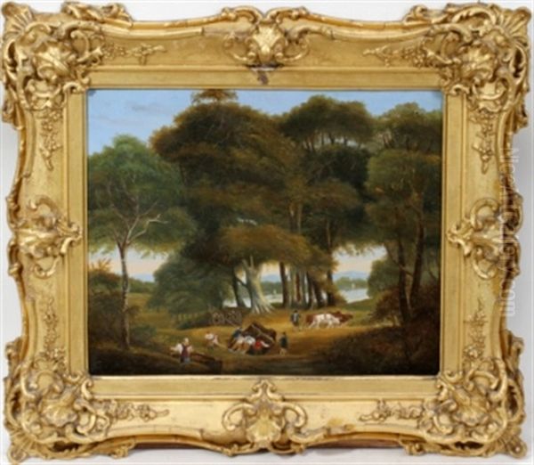 Farming Landscape Oil Painting by William R. Miller