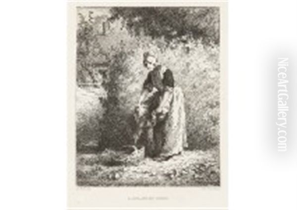 Kidney Picking Oil Painting by Jean-Francois Millet