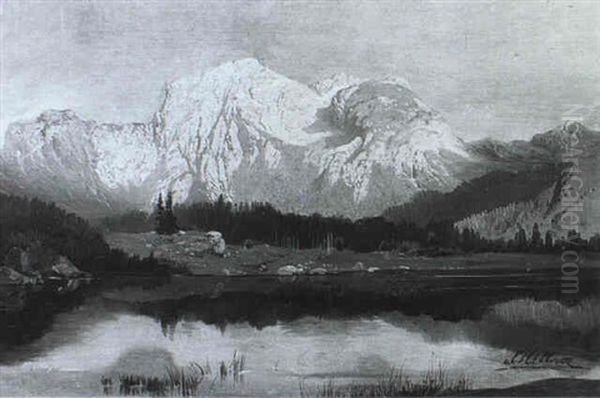 Gebirgssee Bei Sonnenlicht Oil Painting by Karl Millner