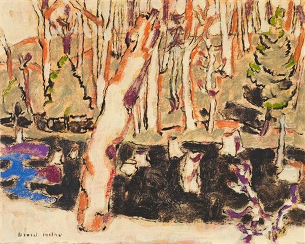 Stumps In The Swamp / Hillside Near Palgrave (verso) Oil Painting by David Brown Milne