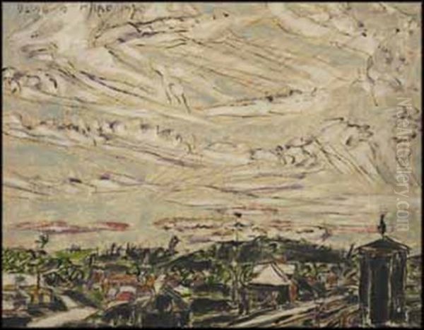 Northern Village, Lake Temagami, Ontario Oil Painting by David Brown Milne