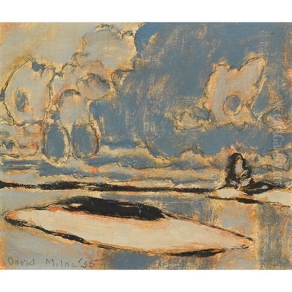 Rock In The Bay Oil Painting by David Brown Milne