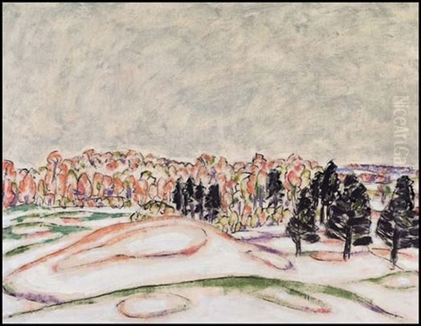 Autumn Hills And Dark Pines Oil Painting by David Brown Milne
