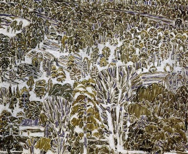 Mountain Side Oil Painting by David Brown Milne